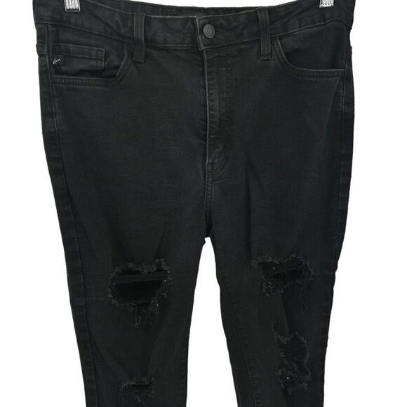 KanCan Kurvy Ultra High Ankle Skinny Jeans Black Size 29 Distressed Destroyed - Picture 4 of 9